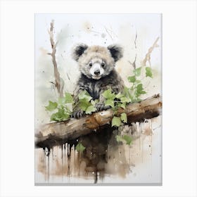 Koala, Japanese Brush Painting, Ukiyo E, Minimal 2 Canvas Print