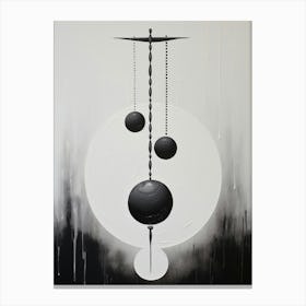 Balance Abstract Black And White 3 Canvas Print