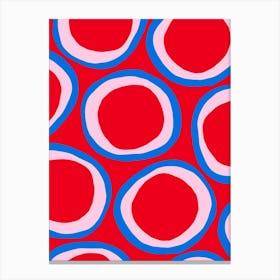 Red And Blue Circles 2 Canvas Print