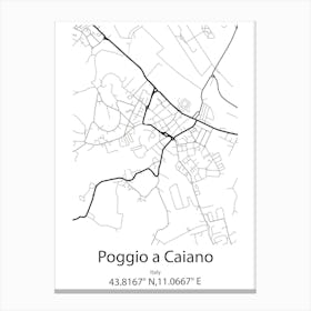 Poggio A Caiano,Italy Minimalist Map Canvas Print