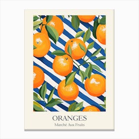 Marche Aux Fruits Oranges Fruit Summer Illustration 2 Canvas Print
