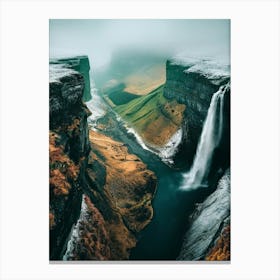 Waterfall In Iceland Canvas Print