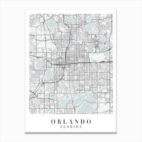 Orlando Florida Street Map Minimal Color Canvas Print