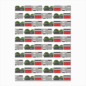 Modernist Fire Station Repeat Canvas Print