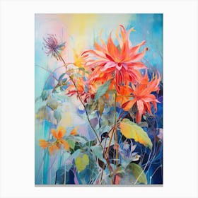 Abstract Flower Painting Bee Balm 1 Canvas Print