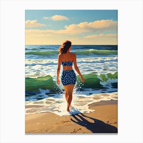 Girl On The Beach Canvas Print