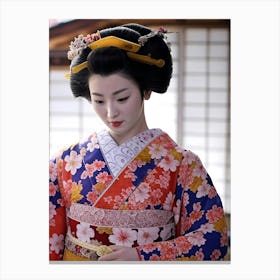 Geisha Color Photo Portrait Canvas Print