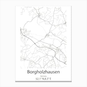 Borgholzhausen,Germany Minimalist Map Canvas Print