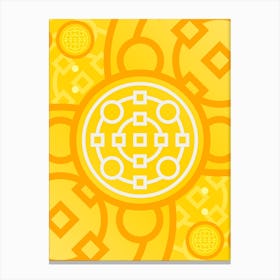 Geometric Glyph Abstract in Happy Yellow and Orange n.0021 Canvas Print