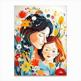 Moments Of Joy Illustration Of Motherhood Bliss Canvas Print