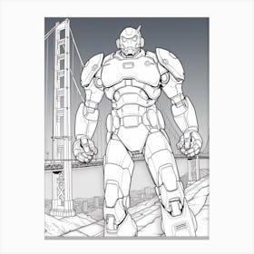 San Fransokyo (Big Hero 6) Fantasy Inspired Line Art 4 Canvas Print