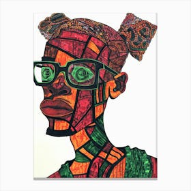 African Woman With Glasses 1 Canvas Print