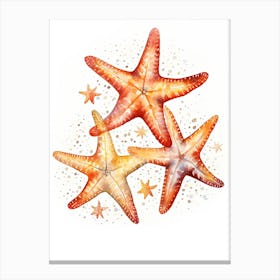 Starfish Watercolour In Autumn Colours 2 Canvas Print
