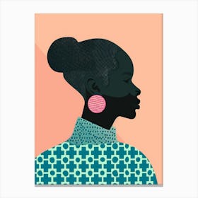 Black Woman With Earrings 7 Canvas Print