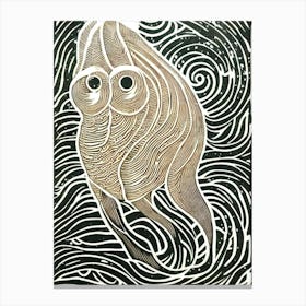 Dumbo Octopus Linocut Canvas Print