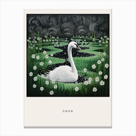 Ohara Koson Inspired Bird Painting Swan 2 Poster Canvas Print