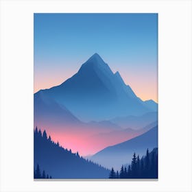 Misty Mountains Vertical Composition In Blue Tone 84 Canvas Print