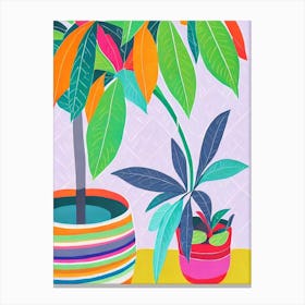 Umbrella Plant Eclectic Boho Canvas Print