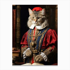 Royal librarian cat 3 Canvas Print