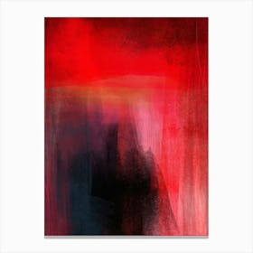 WITH LOVE , red, black, blue, pink, colour blocked  Impressionist  Abstract Modern Contemporary Canvas Print