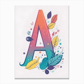 Colorful Letter A Illustration 145 Canvas Print