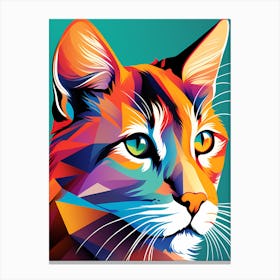 Cat digital art, cat art, cat portrait, Canvas Print