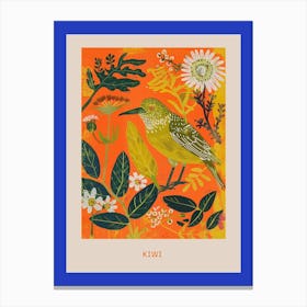 Spring Birds Poster Kiwi 1 Canvas Print