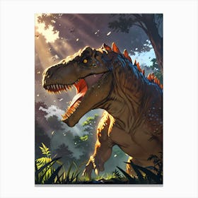 T-Rex In The Forest Canvas Print