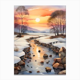 Winter Landscape Painting 4 Canvas Print