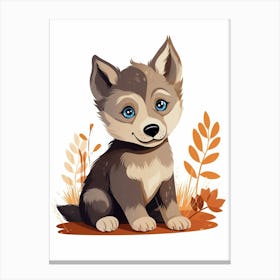 Baby Animal Illustration  Wolf 3 Canvas Print