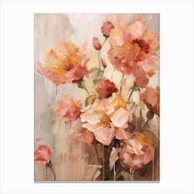 Fall Flower Painting Peony 2 Canvas Print