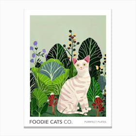 Foodie Cats Co Cat And Cabbage 1 Canvas Print