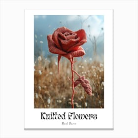 Knitted Flowers Red Rose 2 Canvas Print