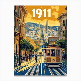 Aihrgdesign A Retro Travel Poster Of San Franciscos First Ele 413aff9c 356f 49c0 8d70 4cee797e662d 0 Canvas Print