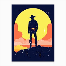 Cowboy Silhouette, minimalism art Canvas Print