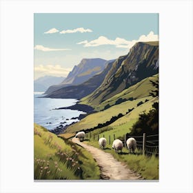 West Highland Coast Path Scotland 2 Vintage Travel Illustration Canvas Print
