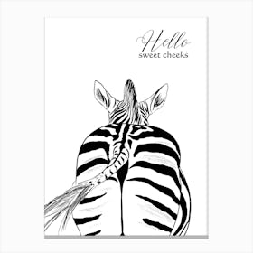 Zebra Bum Funny Animal Bathroom 1 Canvas Print