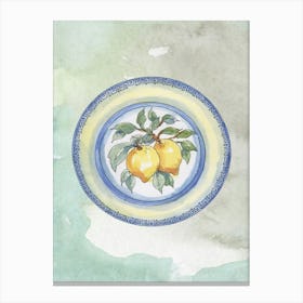 Watercolor Chinoiserie lemon Canvas Print