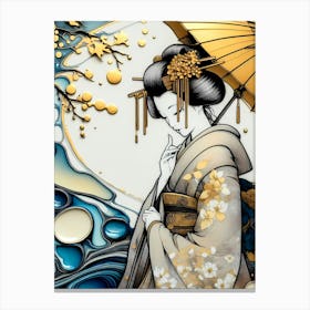 Creativel Geisha Illustration 192 Canvas Print