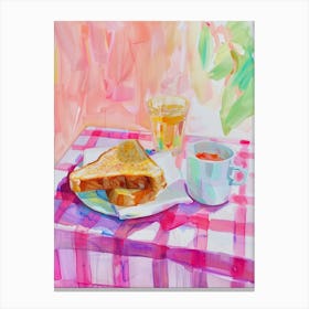 Pink Breakfast Food Hash Browns 3 Canvas Print