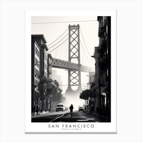 Poster Of San Francisco, Black And White Analogue Photograph 4 Canvas Print