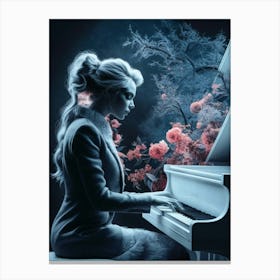 Woman Playing The Piano Canvas Print