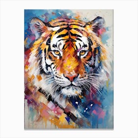 Tiger Art In Abstract Expressionism Style 2 Canvas Print