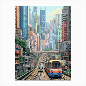 Hong Kong Pixel Art 2 Canvas Print