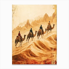 Camel Ride In The Desert Canvas Print