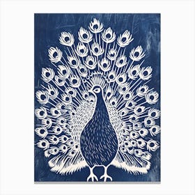 Peacock Bold Feathers Pattern Canvas Print