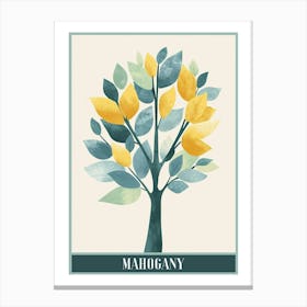Mahogany Tree Flat Illustration 8 Poster Canvas Print