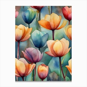 Watercolor Lotus Flower 1 Canvas Print