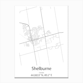 Shelburne,Canada Minimalist Map Canvas Print