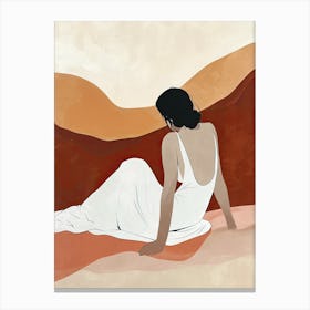 Woman In White, Boho Canvas Print